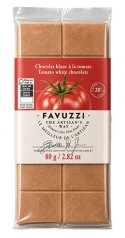White chocolate bar with tomato